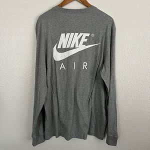 Nike Sportswear Air Swoosh NSW Long Sleeve Shirt Gray White